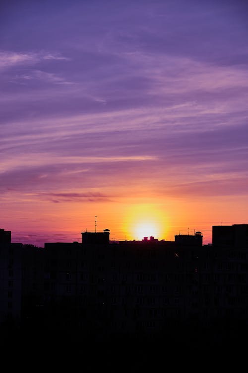 シティ, 夕空, 日没の無料の写真素材