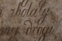 Detailed close-up of vintage Polish handwritten text on aged paper, showcasing elegant calligraphy.