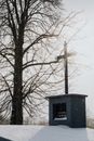 Crucifix near a Bare Tree