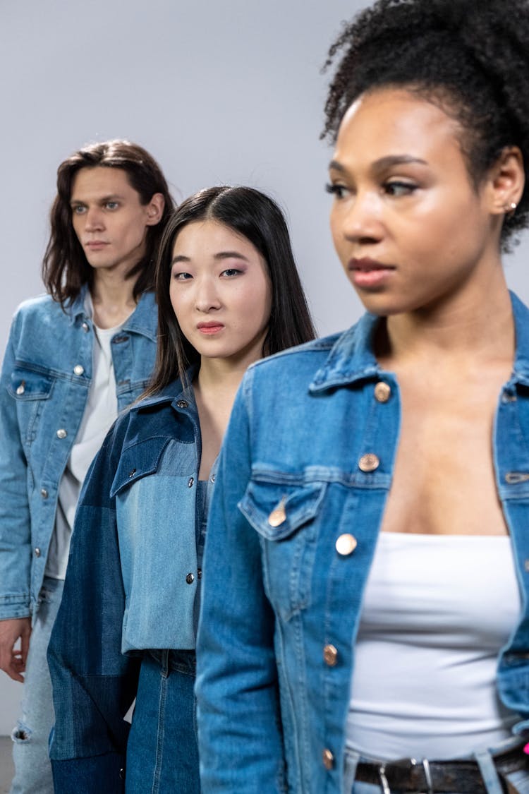 People Wearing Denim Jackets