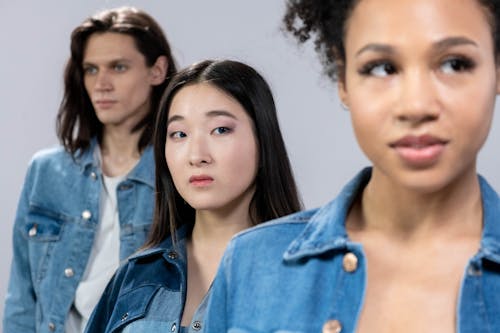 Free A Group of People Wearing Denim Jackets Stock Photo