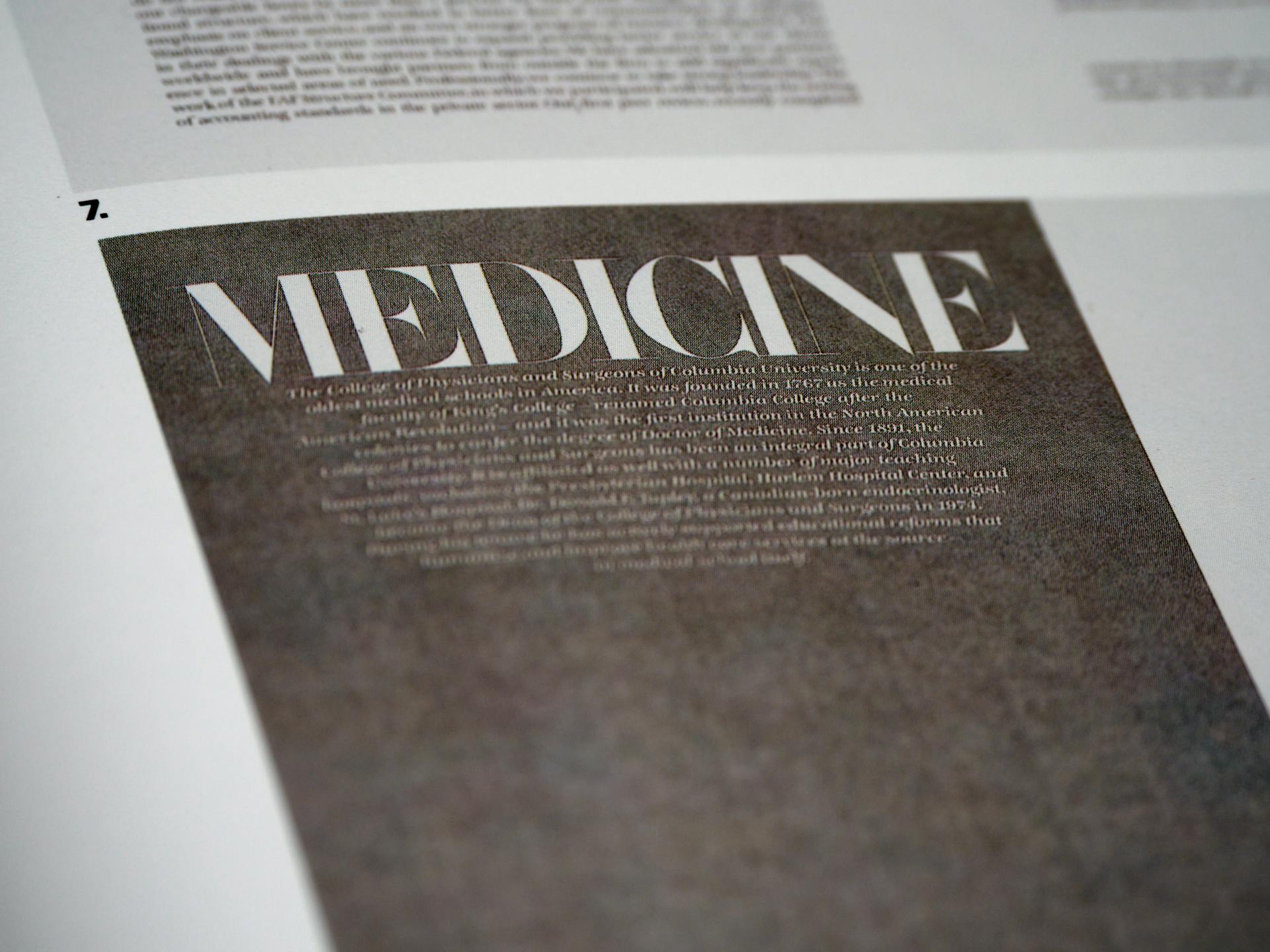 A Book Page with an Article on Medicine