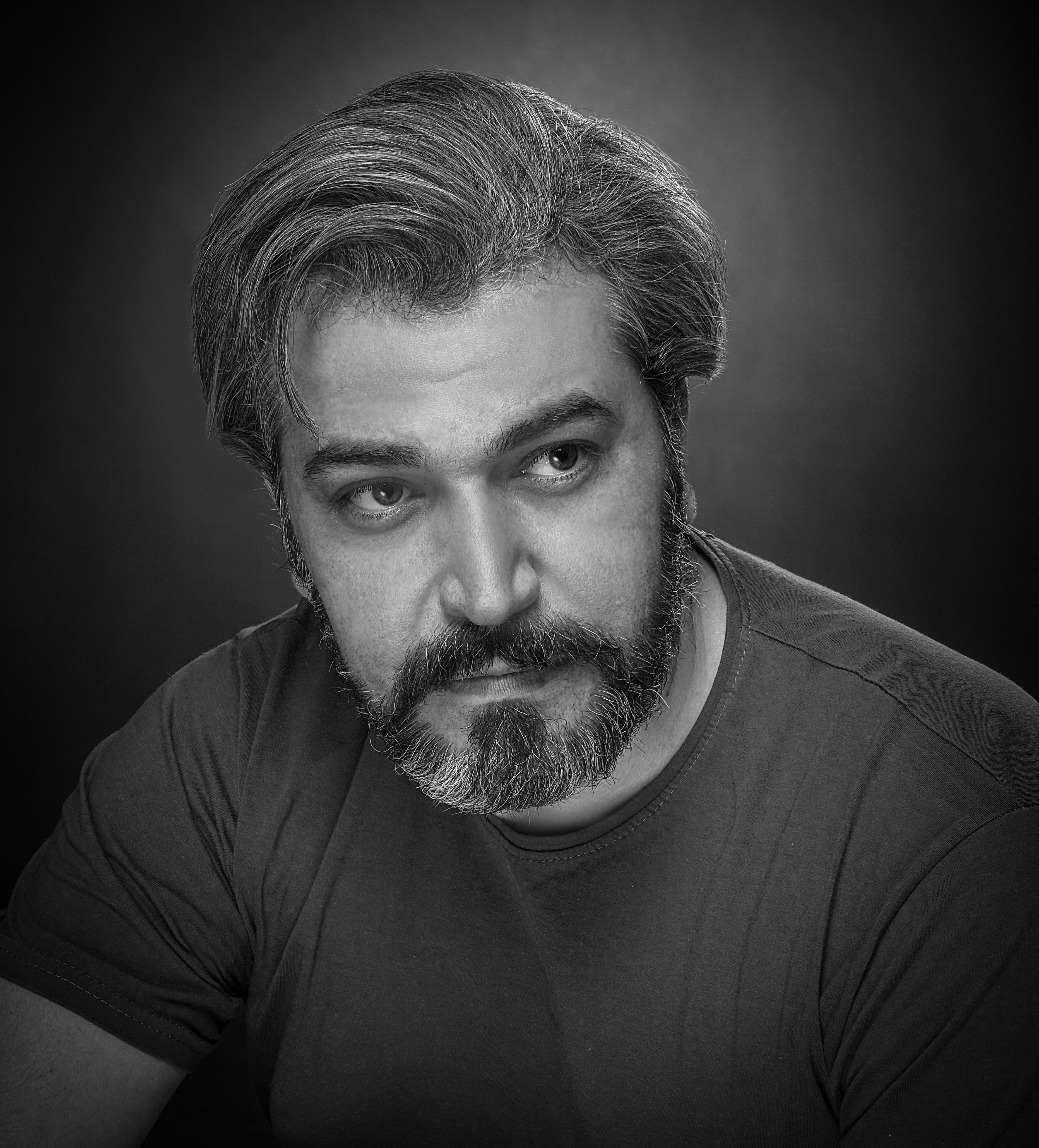Black and White Portrait of a Man with a Mustache and a Beard · Free ...