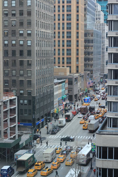 Cars and Taxis on Street