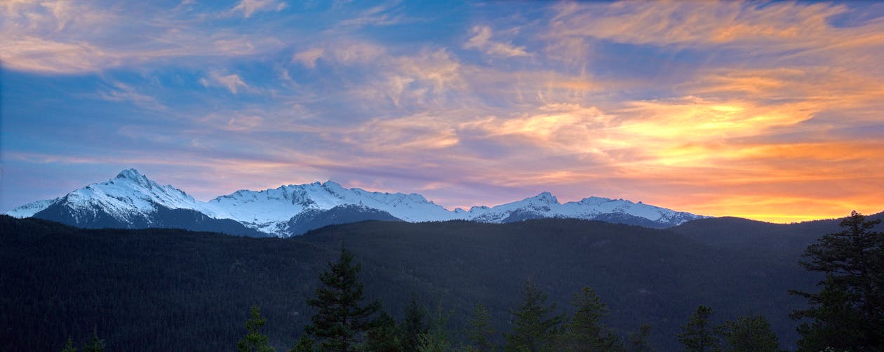 Schneekappen Bergpanorama