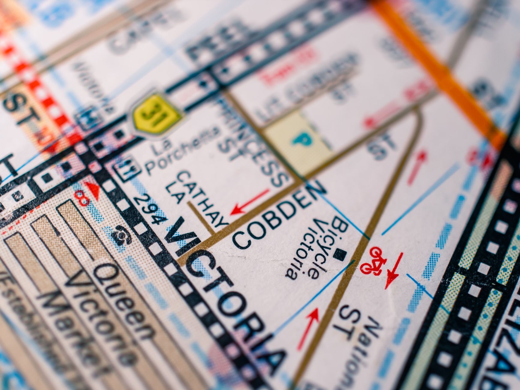 Close up of a Map