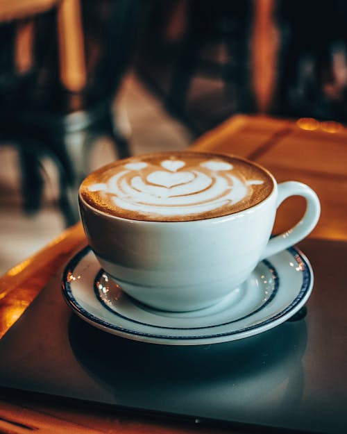 Free A Cup of Coffee with Latte Art Stock Photo