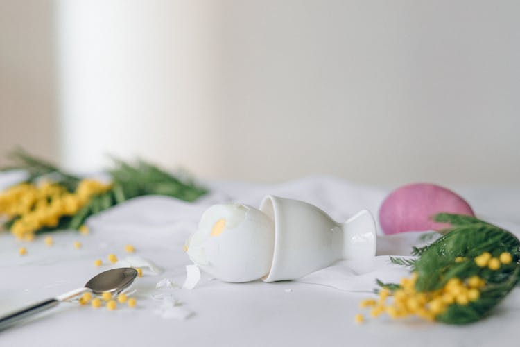 Broken Egg On An Egg Cup