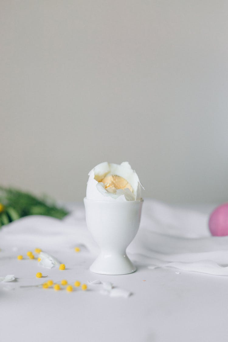 White Egg On The Cup