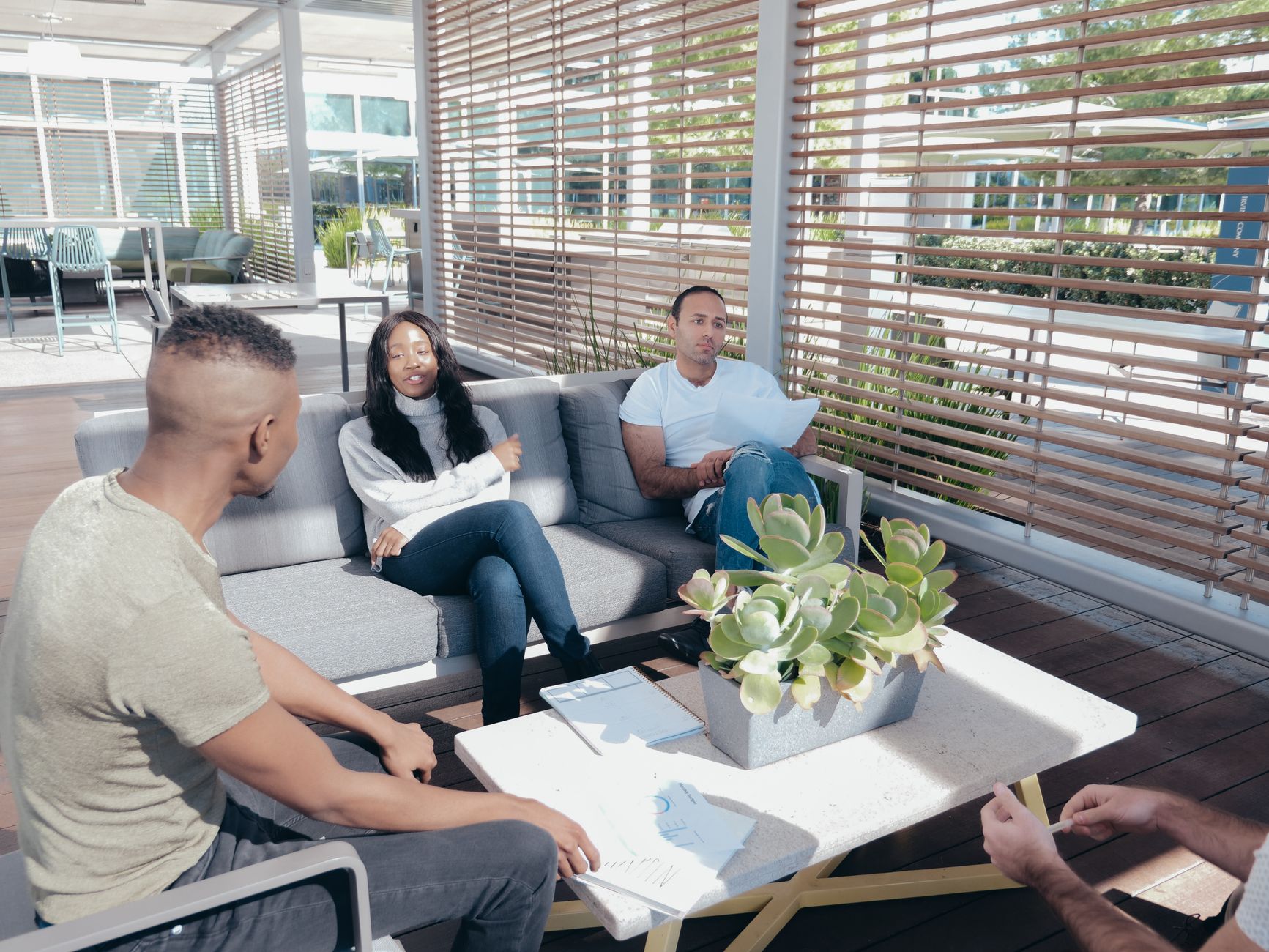 Modern coworking lounge at FoundrySpace