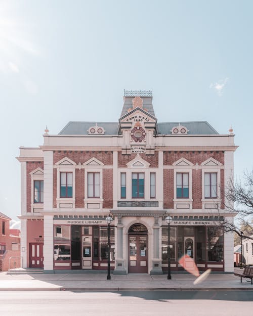 Facade of old building on sunny day