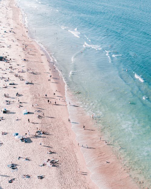 Aerial Photography of People at the Beach