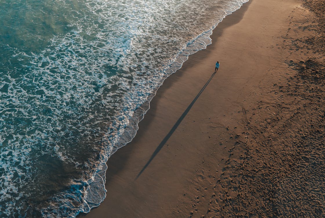 A Person Standing on Beach Shore · Free Stock Photo