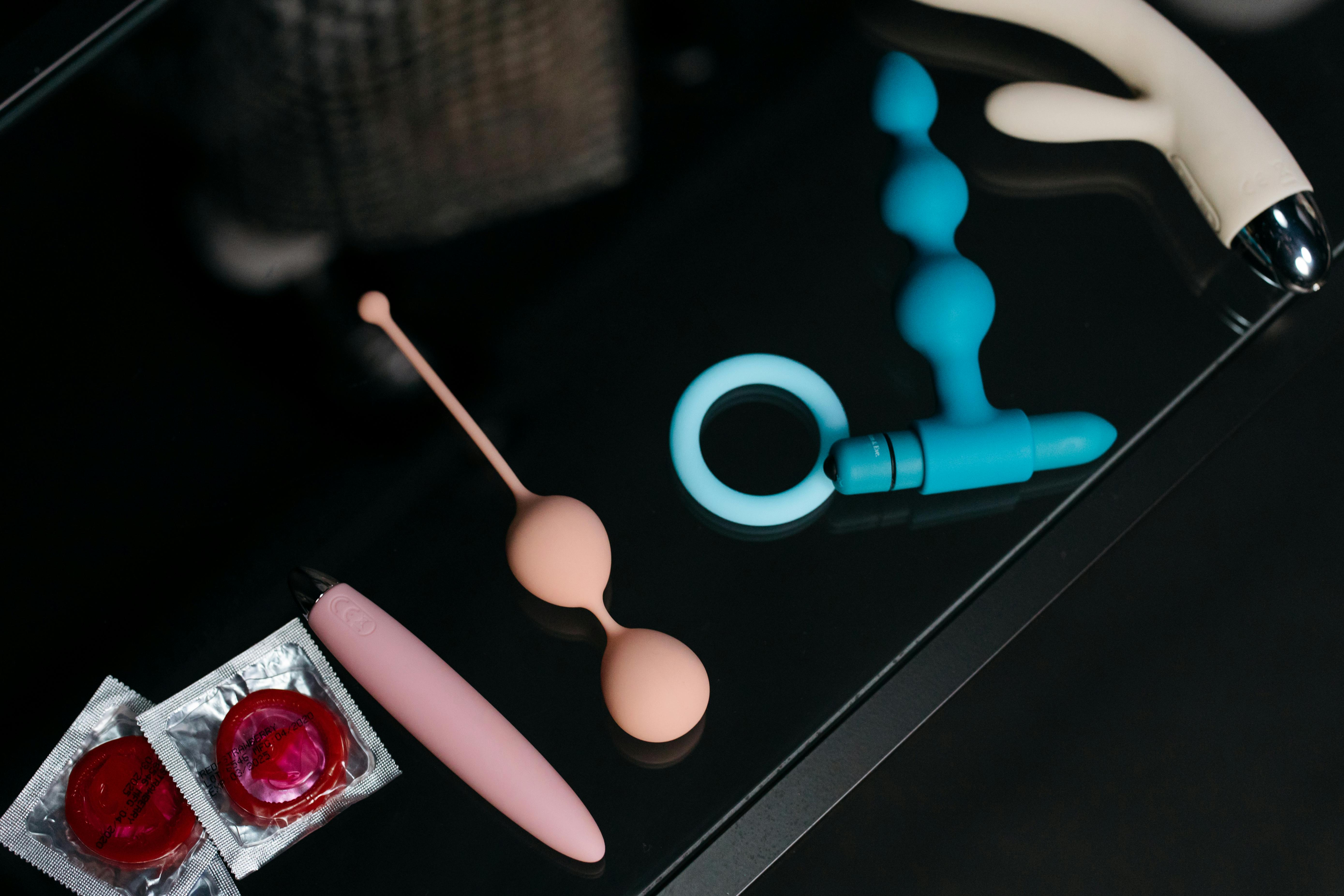 an assorted sex toys on the table