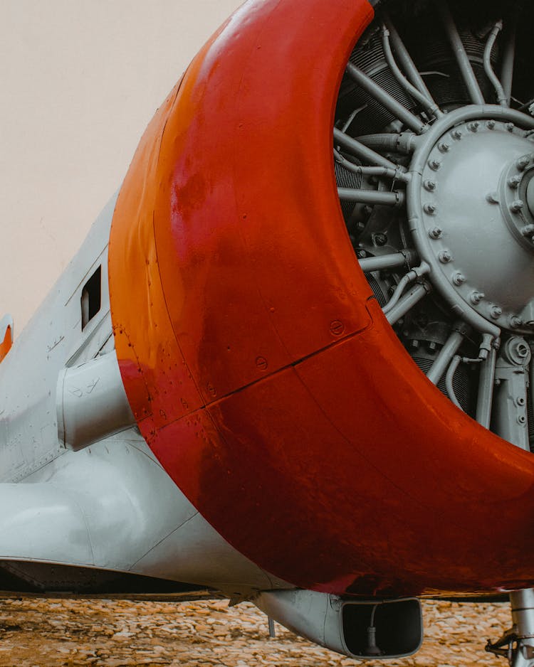 Close Up Shot Of An Aircraft Engine