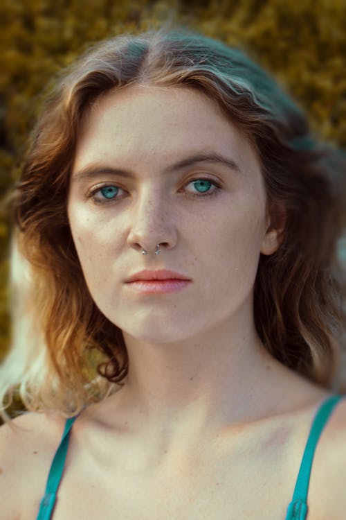 Free Close-Up Shot of a Woman with Nose Piercing Stock Photo