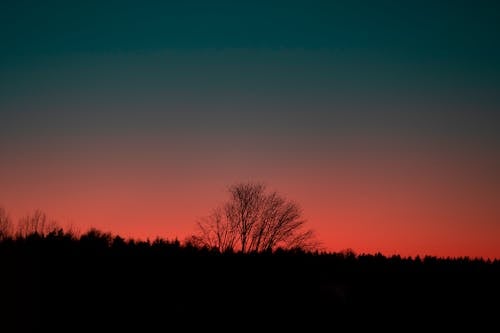 Dramatic sunset sky over peaceful nature