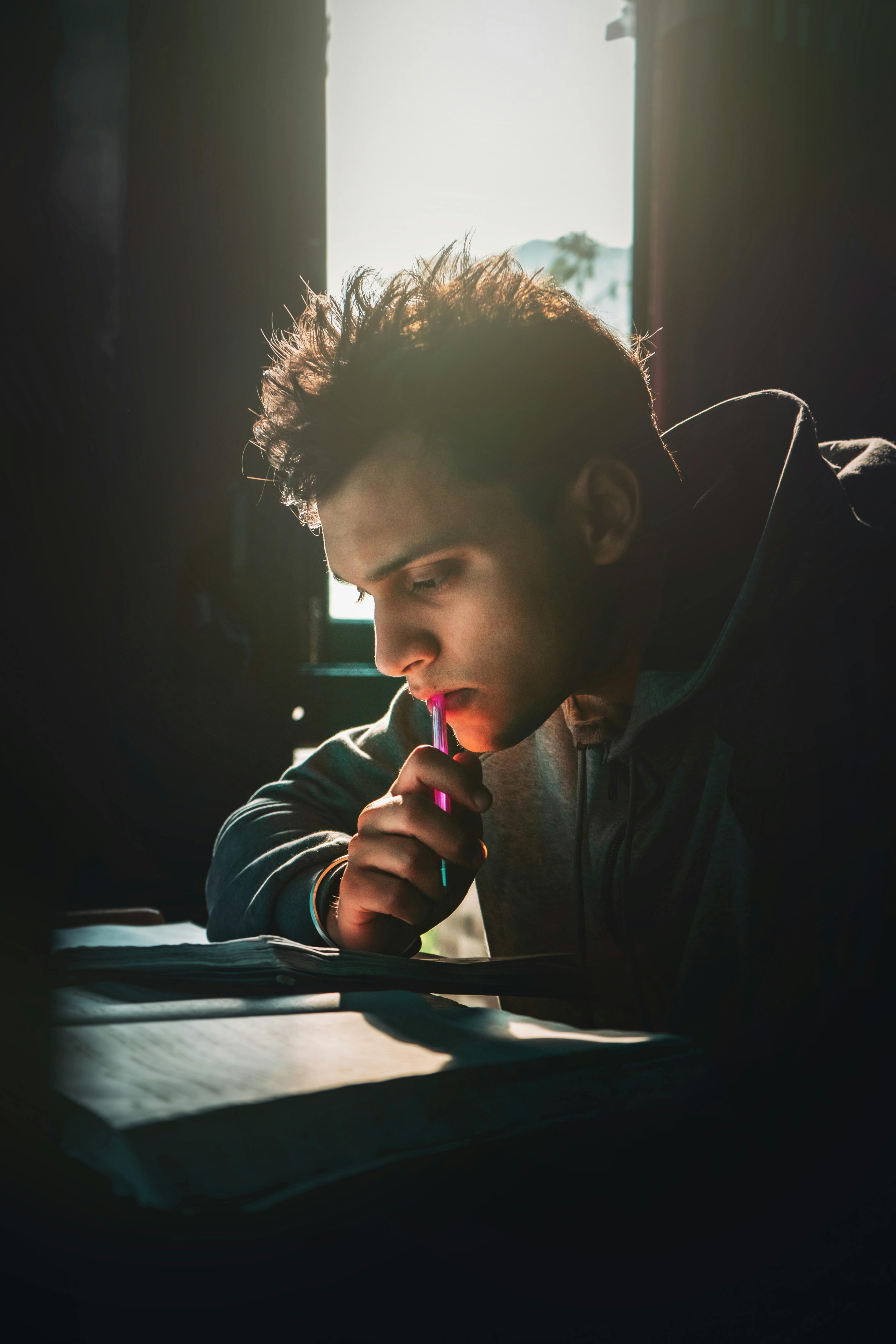 Student studying