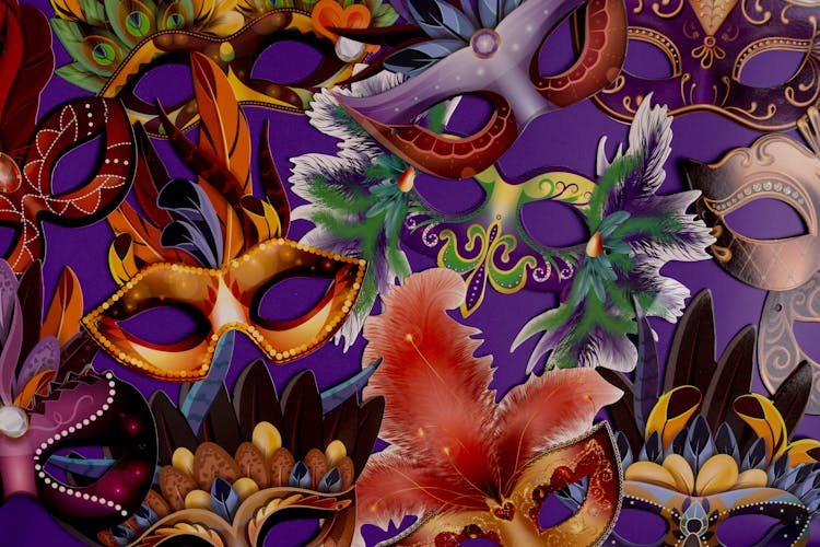 Mardi Gras Masks Background