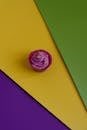Purple Cupcake On Colorful Background