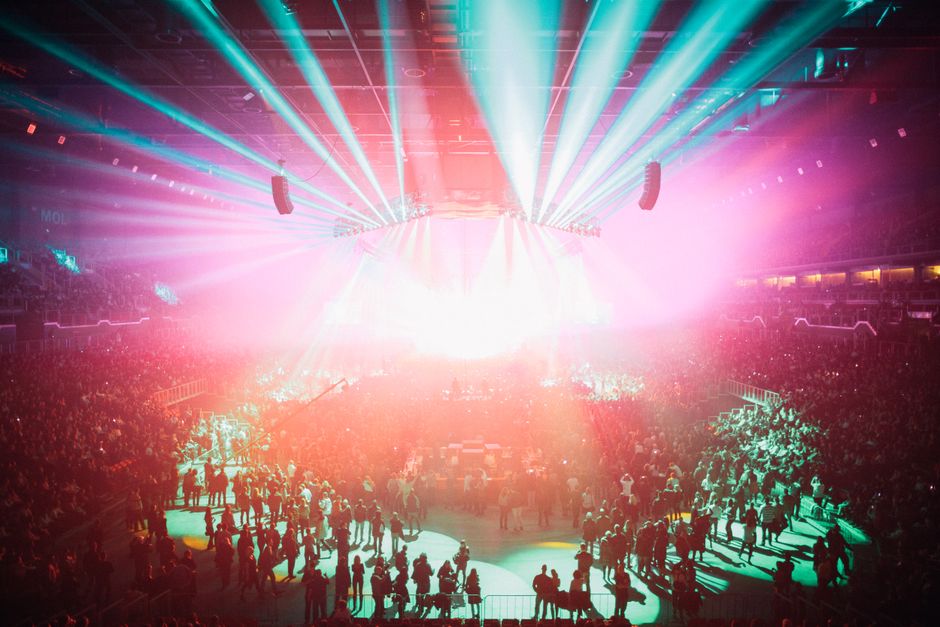 concert stage spotlight arena