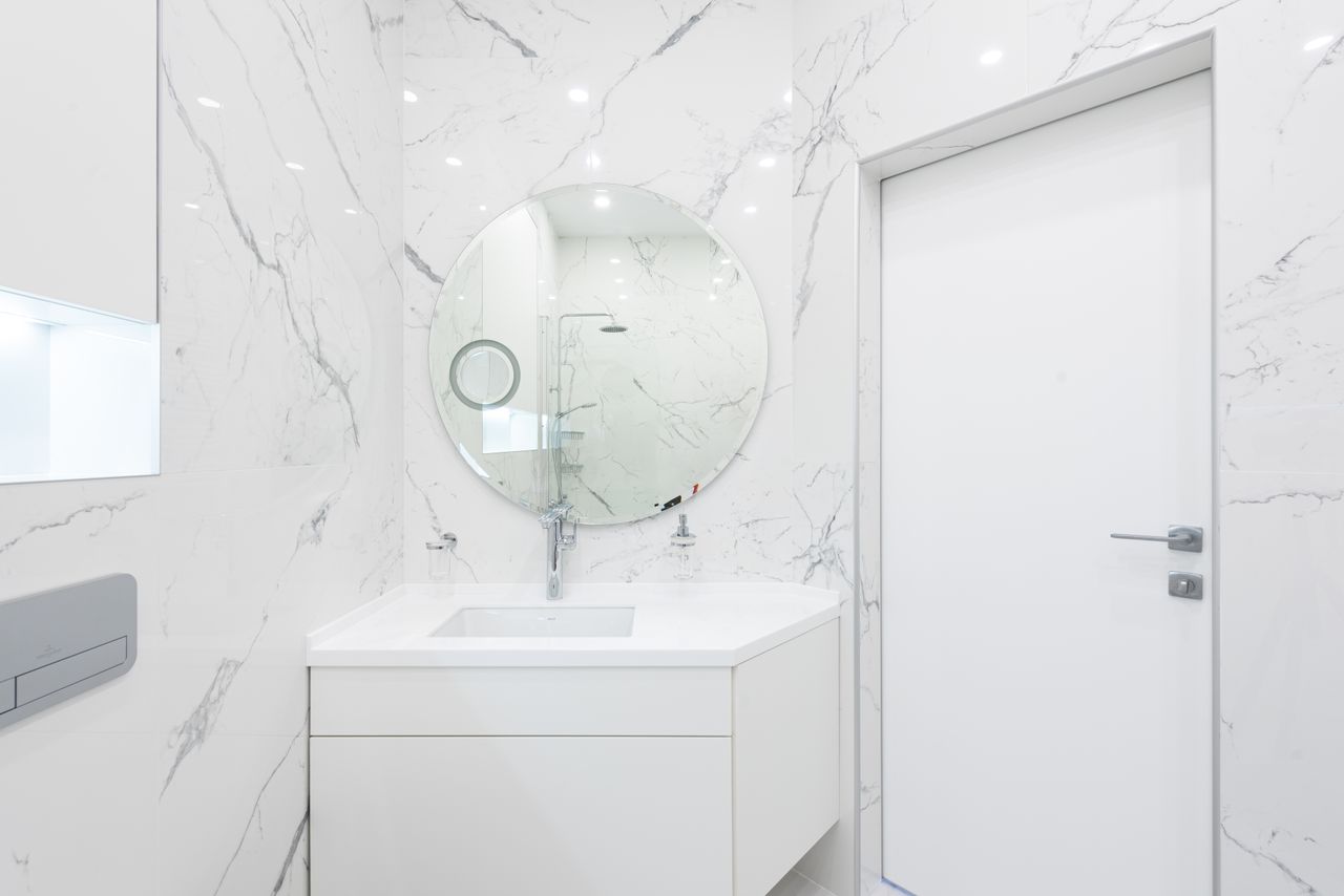 bathroom-vanity-gallery-white All-white bright modern bathroom