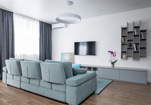 Free Interior of modern comfortable living room Stock Photo