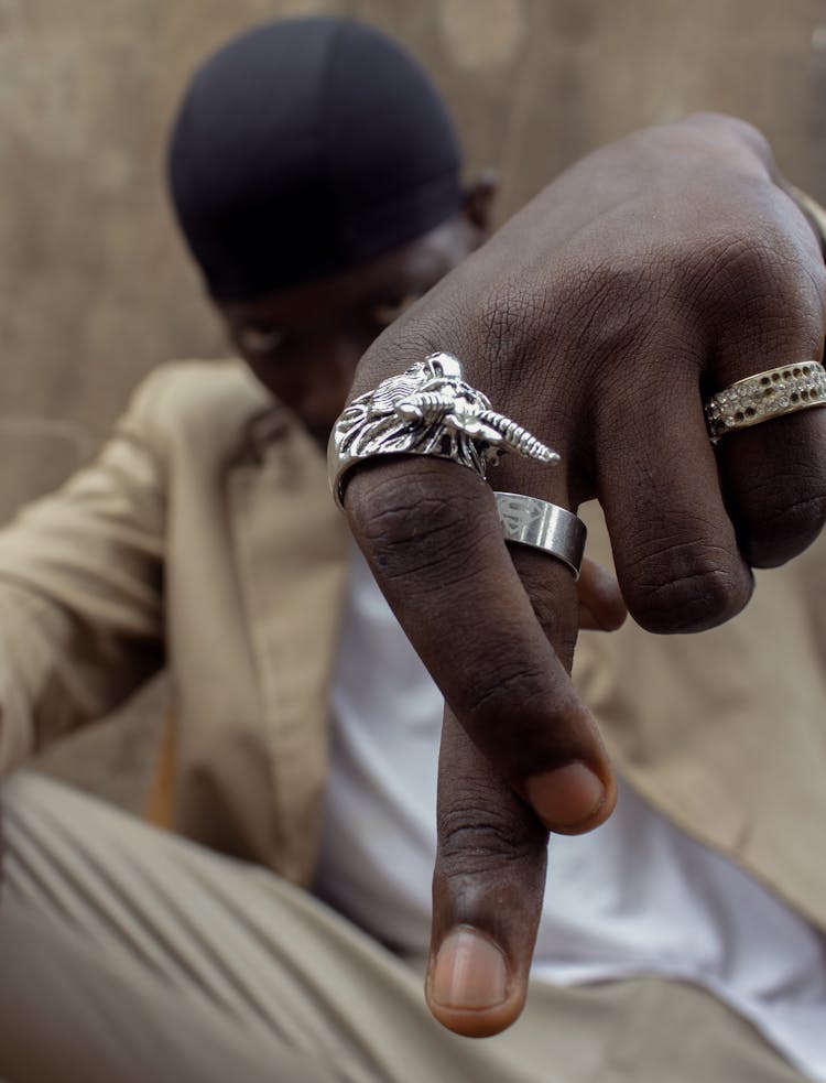 Man Showing Rings