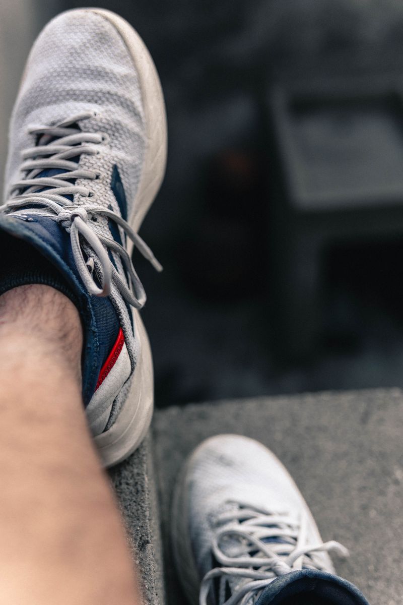 Textured sneaker close-up
