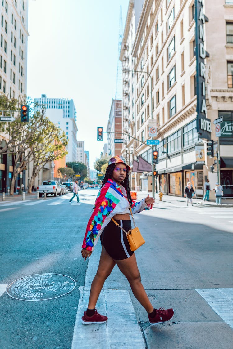 Woman Crossing The Road