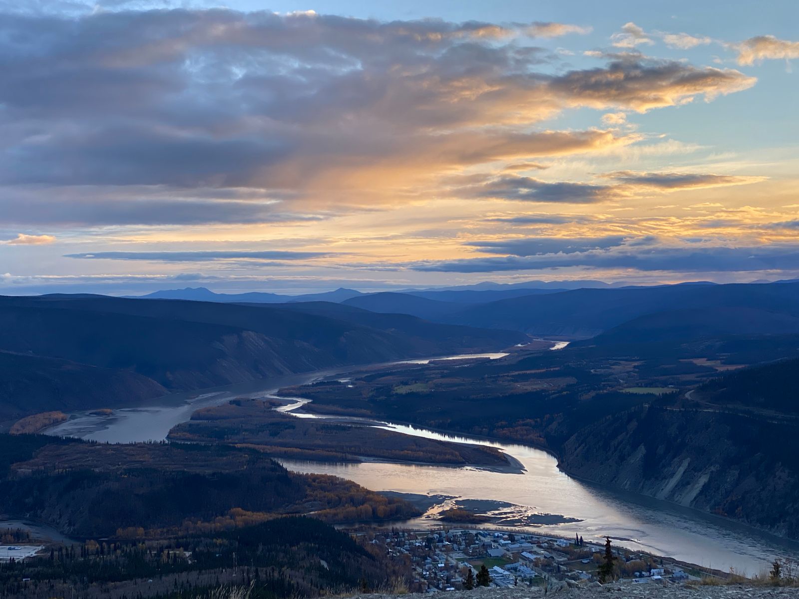 The Yukon River from the air near Dawson City