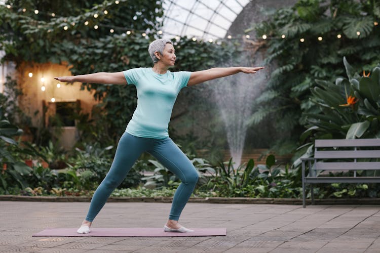 Woman Doing Warrior Pose