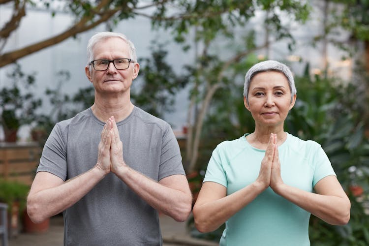 Couple Practicing Yoga