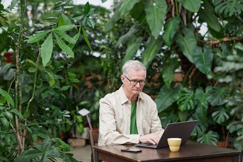 Man Busy Using His Laptop