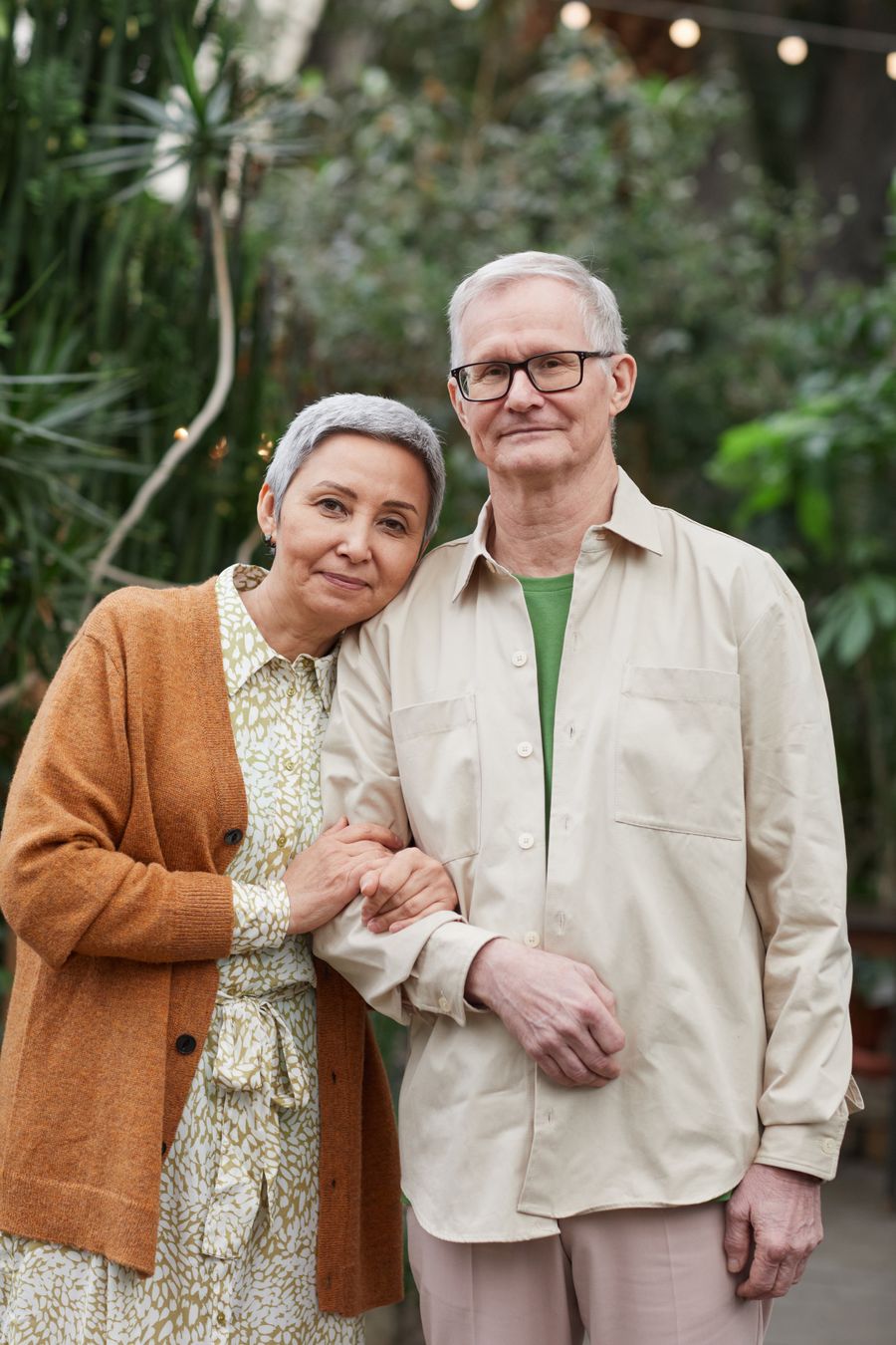 Happy elderly couple enjoying time together outdoors