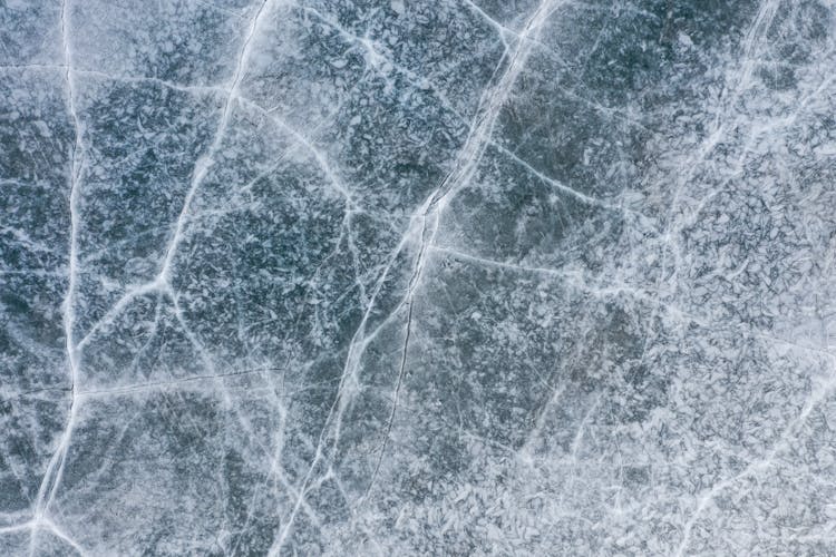 Aerial Shot Of A Frozen Lake