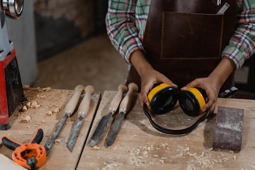 Free A Person Doing Carpentry Stock Photo