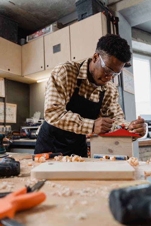 A Man Doing Carpentry