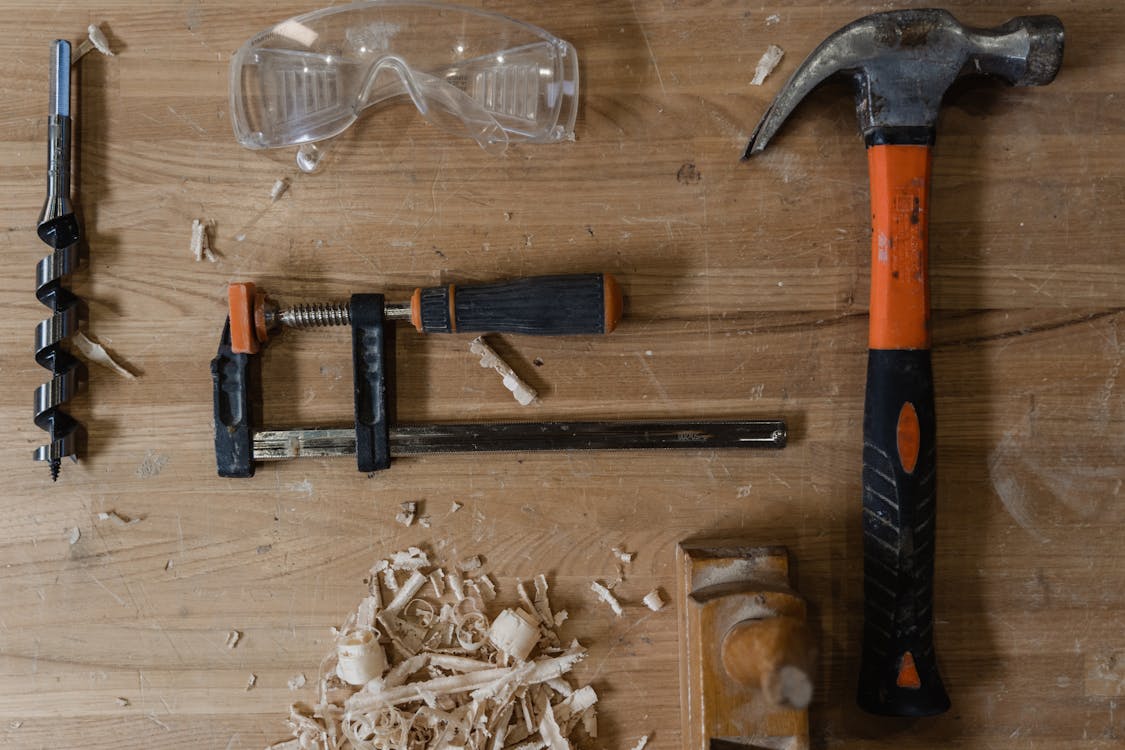 Free Close-Up Shot of Carpentry Tools Stock Photo