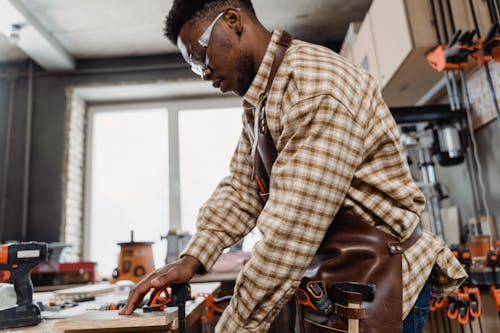 A Man Doing Carpentry