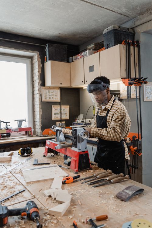 Woodworker at a bench — Tima Miroshnichenko on Pexels
