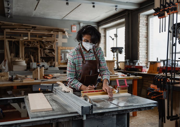 A Woman Doing Carpentry