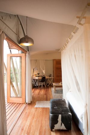 Modern luxury safari tent
