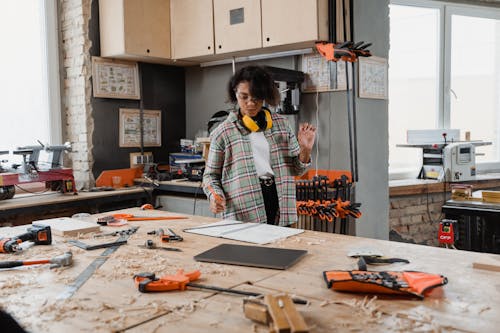 A Woman in the Wood Workshop