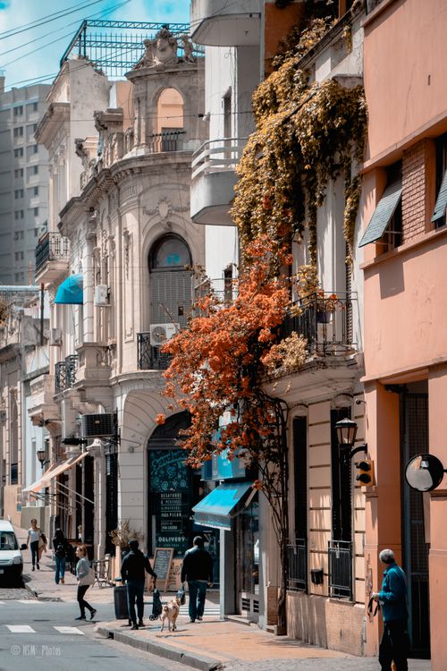 Free Charming street in Buenos Aires featuring iconic architecture and daily life. Stock Photo