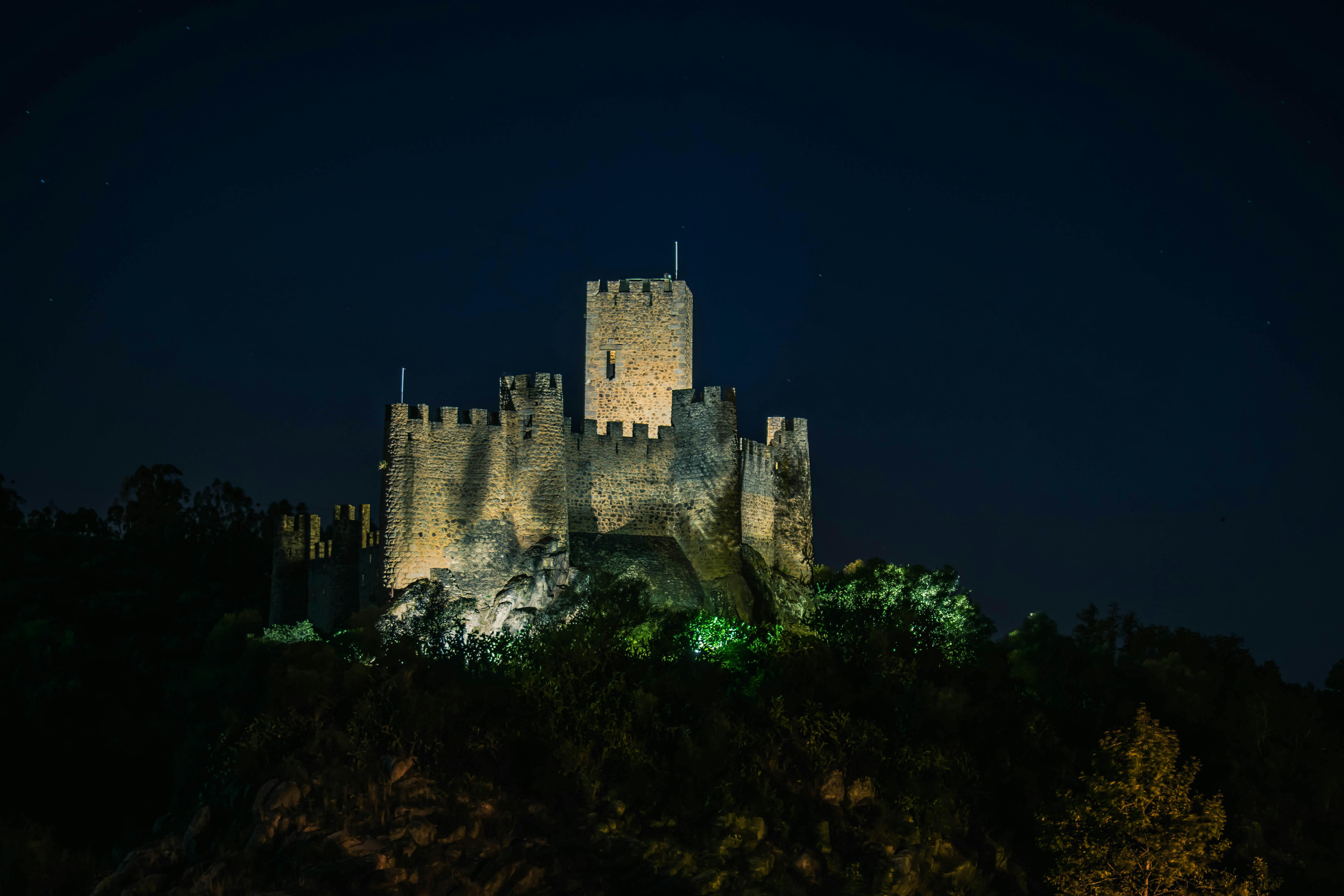 photo of an illuminated castle