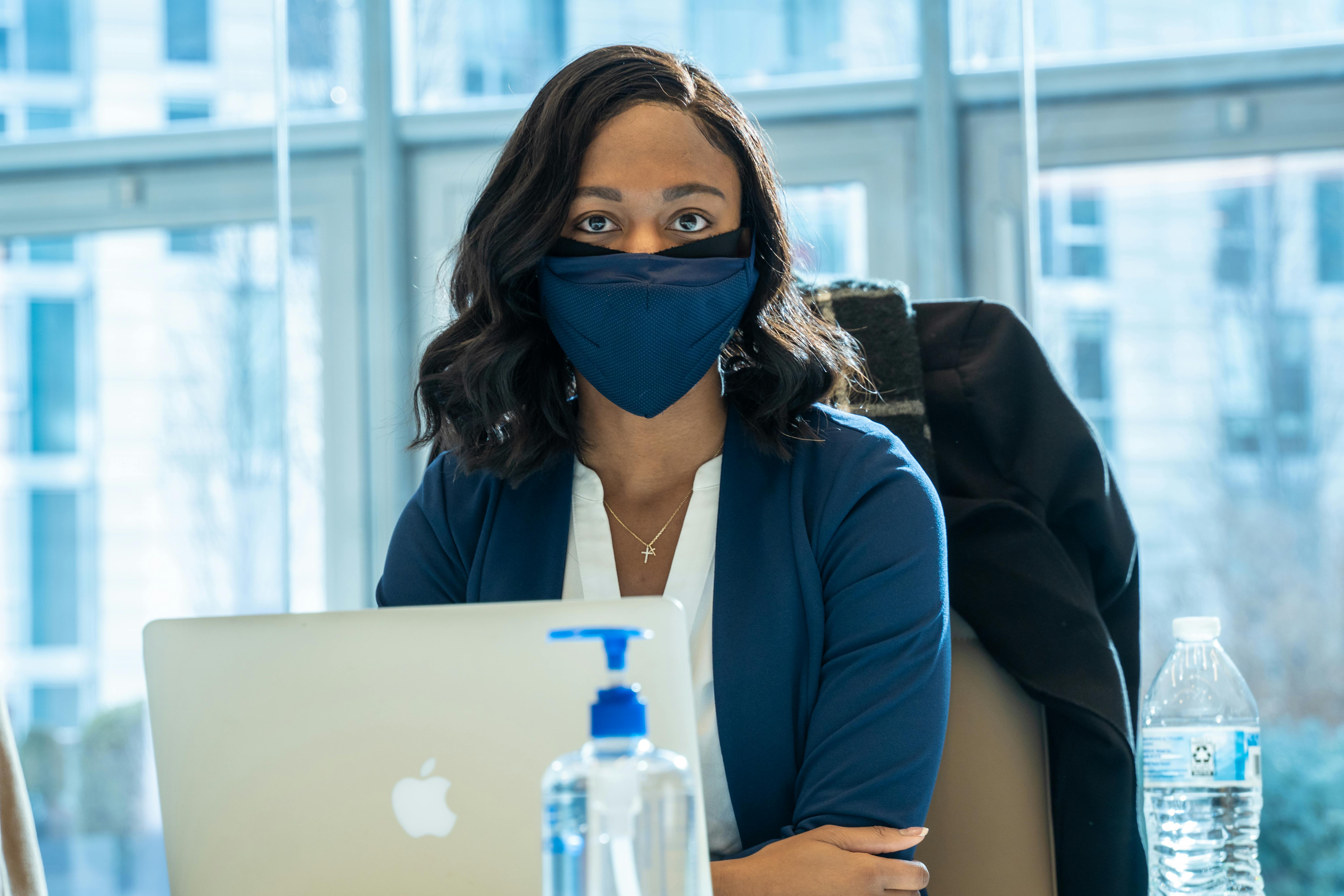 Woman Wearing a Mask