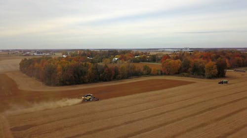 Tractors on the Farm Fields