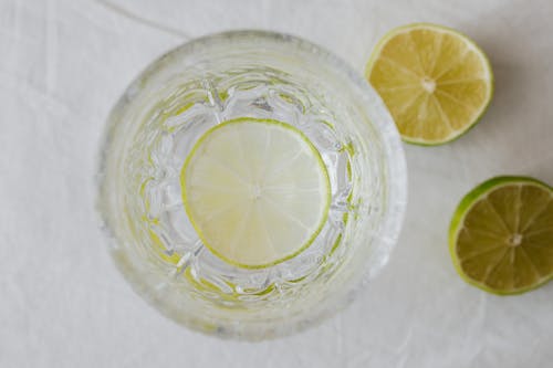 Free Lime Lemonade In Crystal Glass Stock Photo