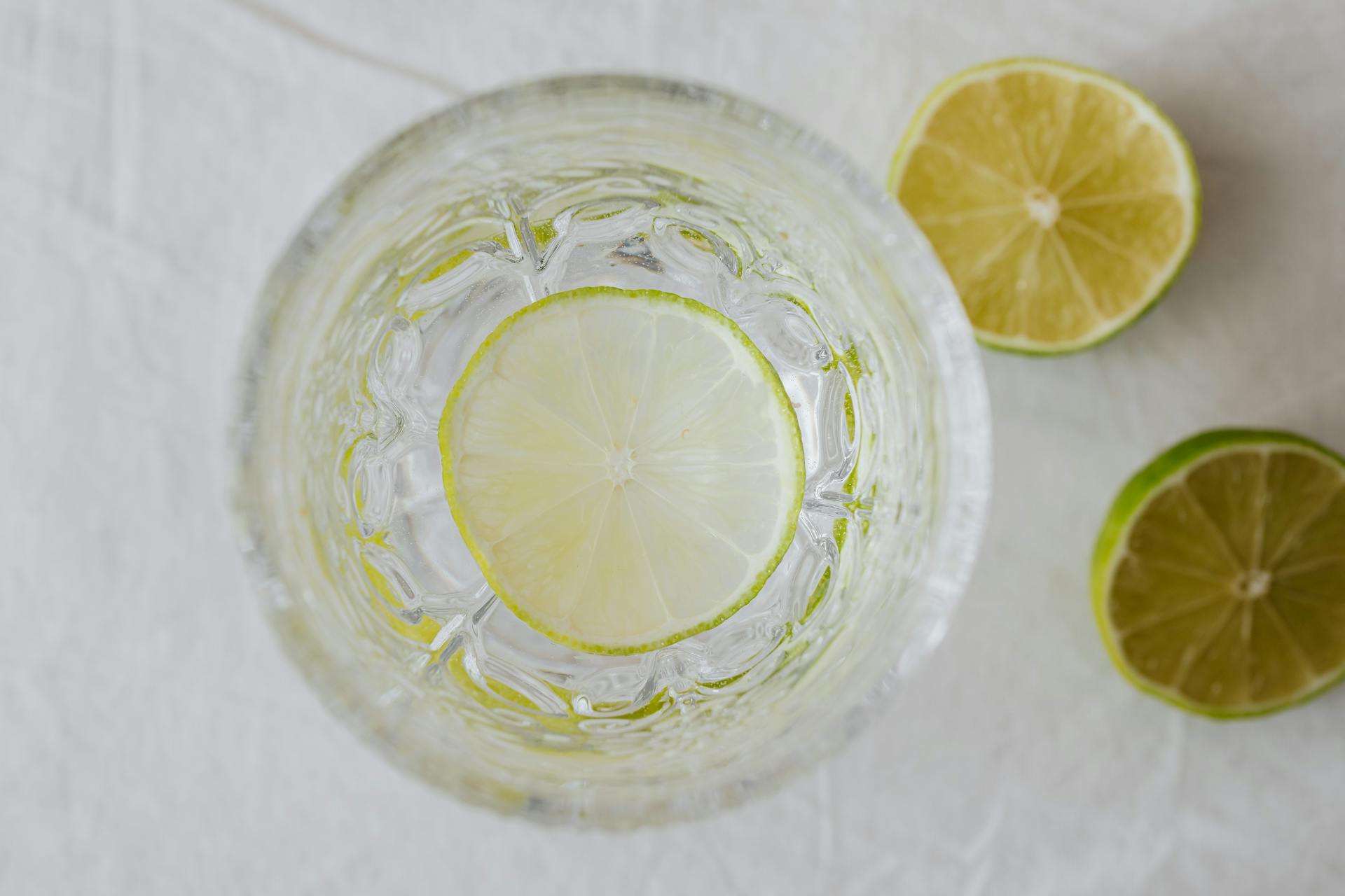 Lime Lemonade In Crystal Glass